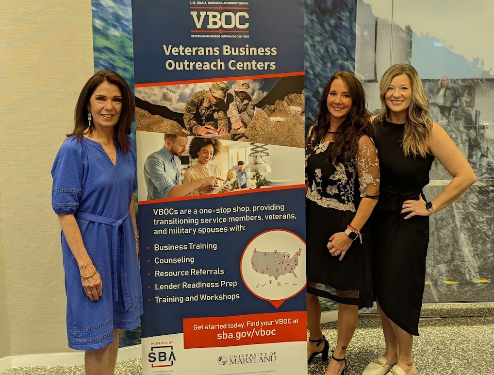 Kathy, Amy, Jamie with VBOC banner